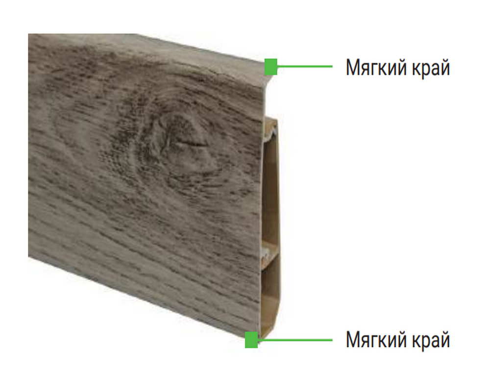 Плинтус ПВХ   MAGIC STIСK 77мм 2,2 м MS101 Граб