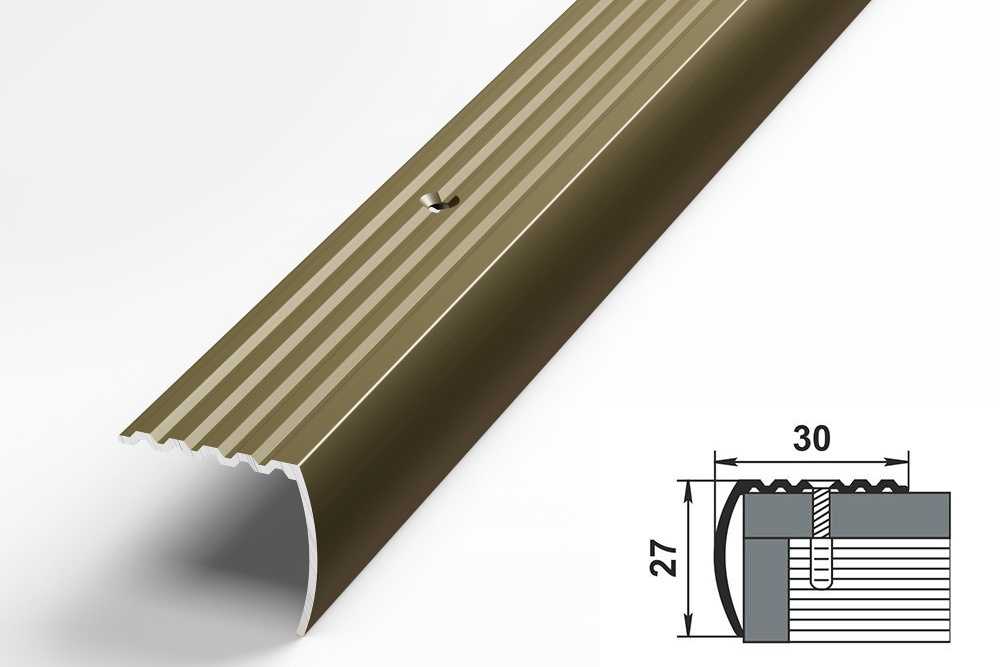 Порог угловой ПУ 04.2700.204л Бронза