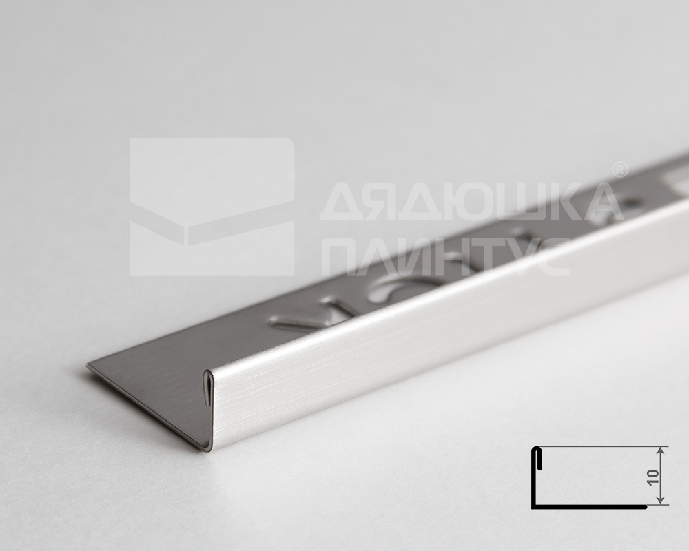 Профиль для внешнего угла 10мм 2,7м нержавеющая сталь MSPK 01-10NSP.2700.001