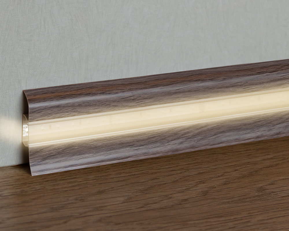 Плинтус ПВХ с кабель-каналом Рико Лео 108 Липа амурская