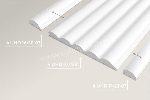 Завершающая рейка для 3D панели СОЛИД 4 UHD 16/30-07 2,8м белый