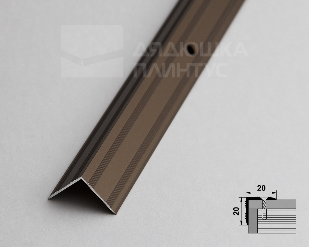 Порог угловой ПУ 05.2700.204л Бронза