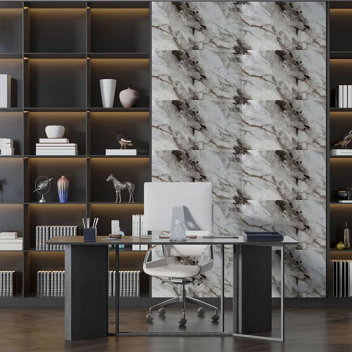 Панель самоклеющаяся ПВХ 300х600 мм 6шт/уп Мрамор Нова Тонье гранд. Цена указана за 1,08 м²