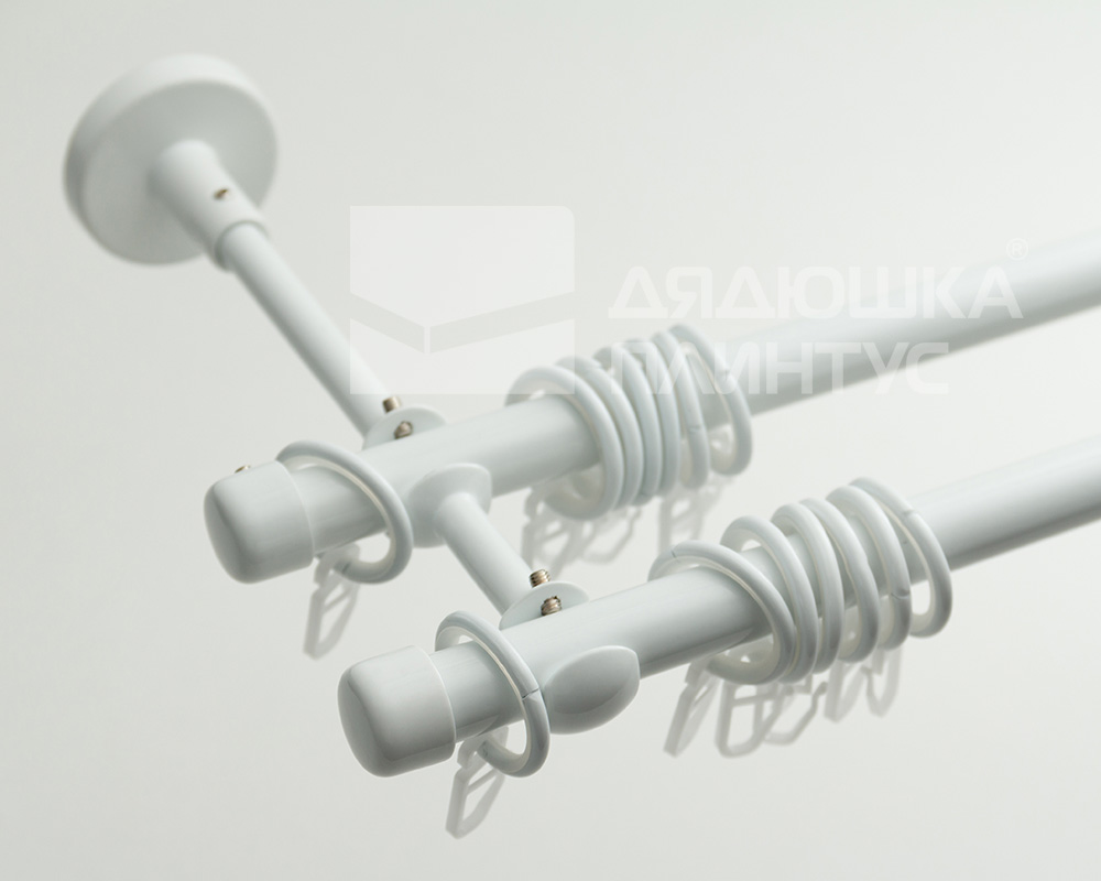 Карниз двухрядный кованый УЮТ d16мм 2,8м Белый