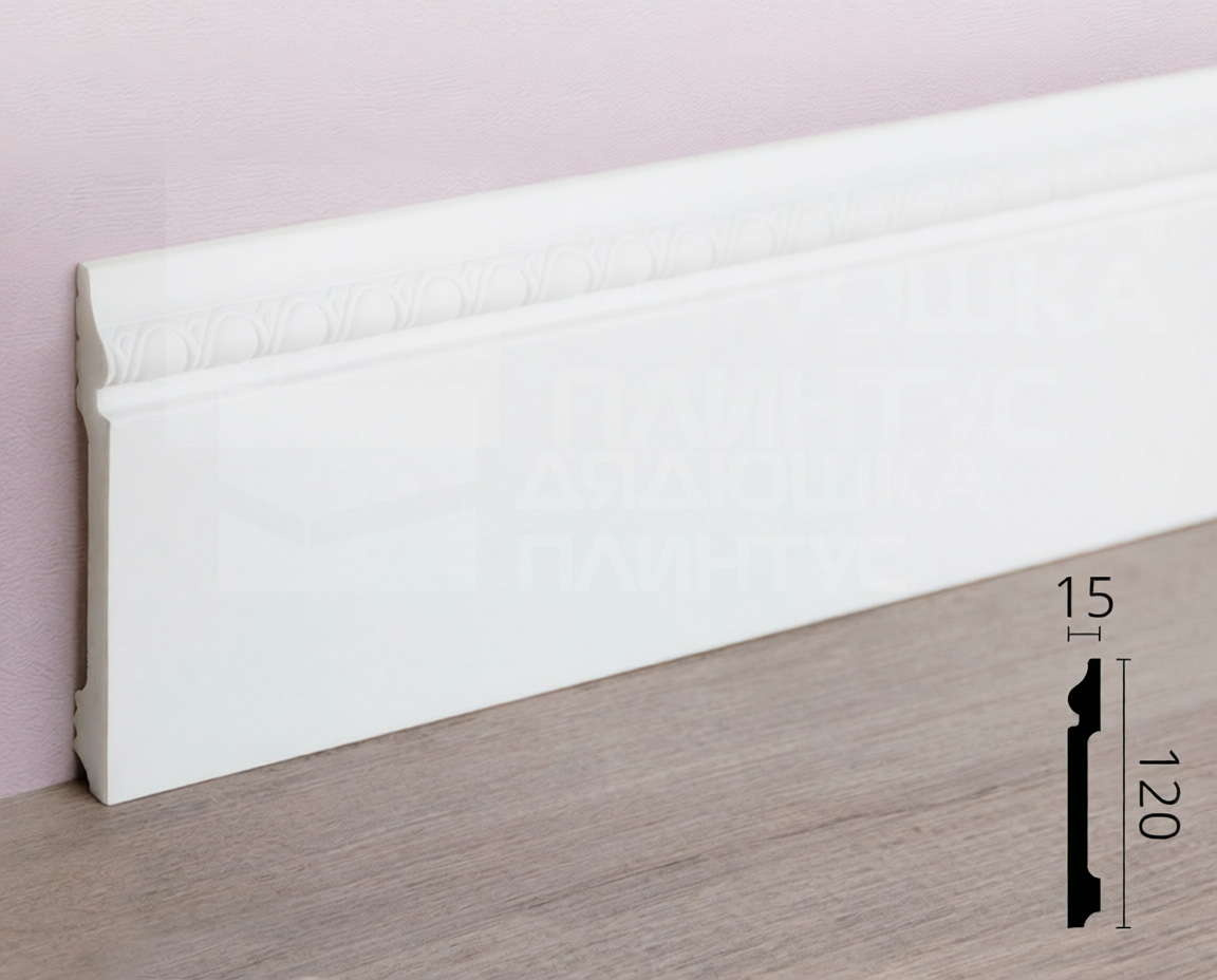 Плинтус из полистирола высокой плотности NMC Wallstyl FO1 Белый