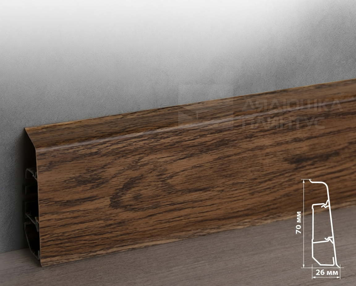 Плинтус ПВХ Волшебная палочка 70мм Home 2,2м 7018