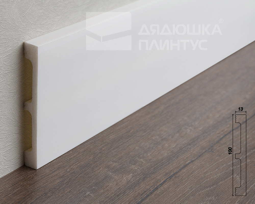 Плинтус Decaro Invisible PL 100  2м ,Белый под покраску