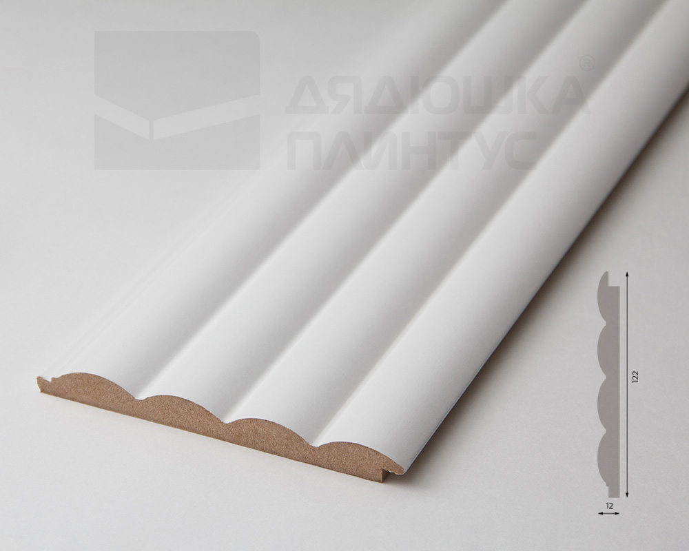 Стеновая панель МДФ. 2760*122*12мм AP122504.91 Белый под покраску