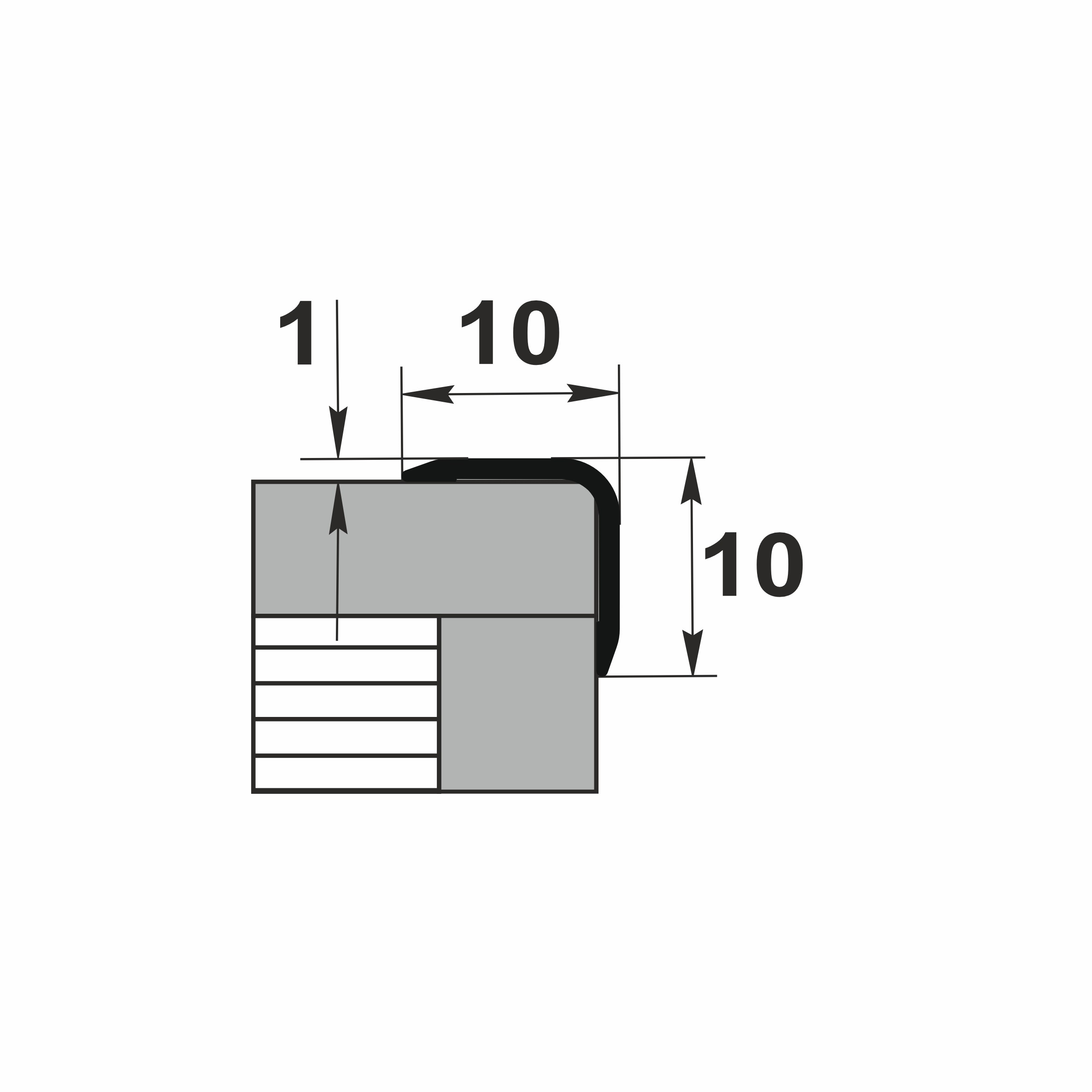 Угол наружный алюминиевый УО 01-27.2700.056