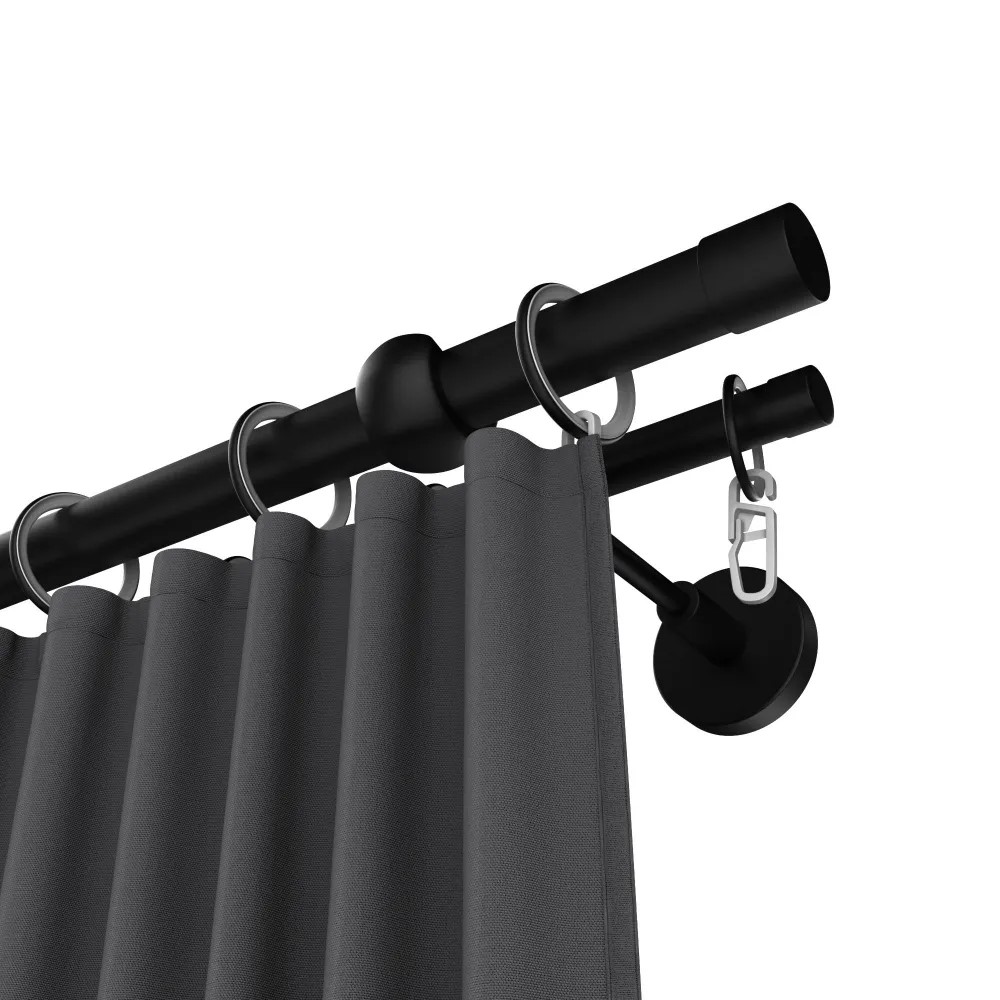 Карниз двухрядный кованый УЮТ D25мм 4,0м Черный