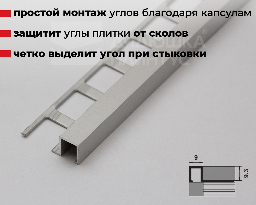 Профиль окантовочный ПК 11-8.2700.01л Серебро